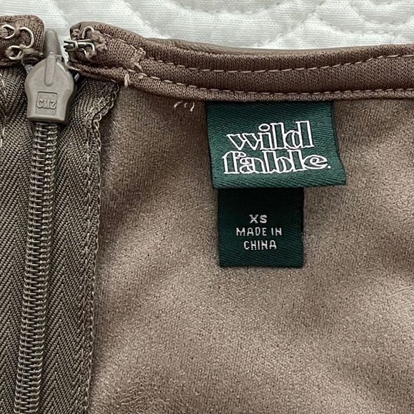 WILD FABLE Faux Leather Slip Dress in Dark Taupe Size XS - Picture 12 of 16